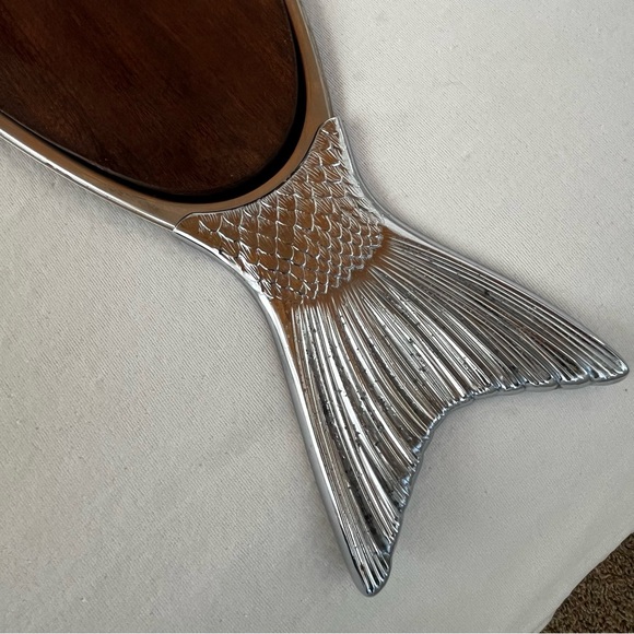 VTG. MCM Salmon Fish Wood 2-Piece Metal Serving Platter Tray 28 inch Germany WMF - Picture 5 of 16